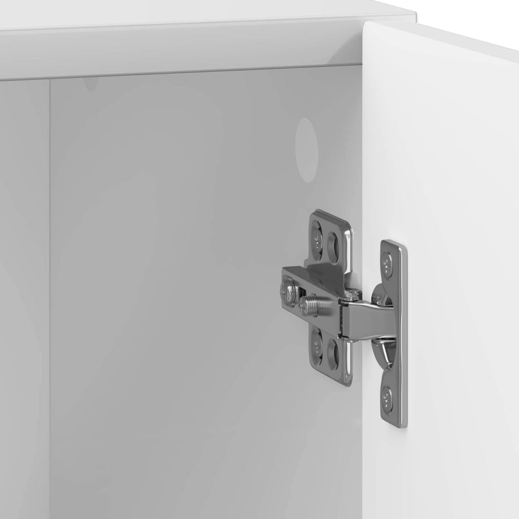 Comodino Bianco Lucido 43 x 34,5 x 47 cm Legno ingegnerizzato