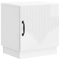 Comodino Bianco Lucido 43 x 34,5 x 47 cm Legno ingegnerizzato