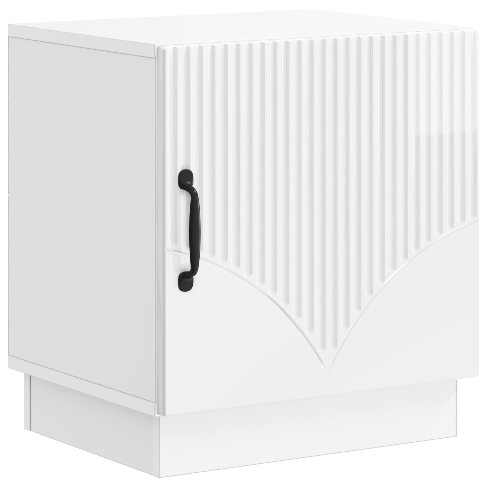 Comodino Bianco Lucido 43 x 34,5 x 47 cm Legno ingegnerizzato