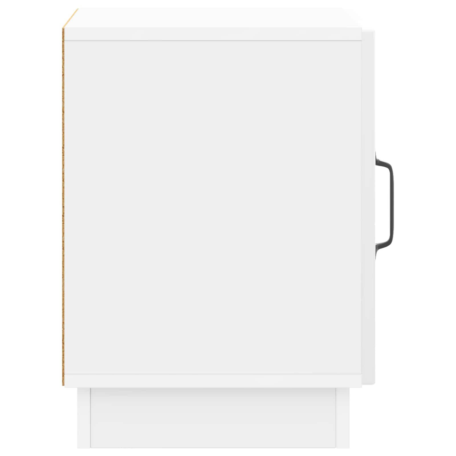 Comodino Bianco Lucido 43 x 34,5 x 47 cm Legno ingegnerizzato