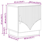 Comodino Bianco Lucido 43 x 34,5 x 47 cm Legno ingegnerizzato