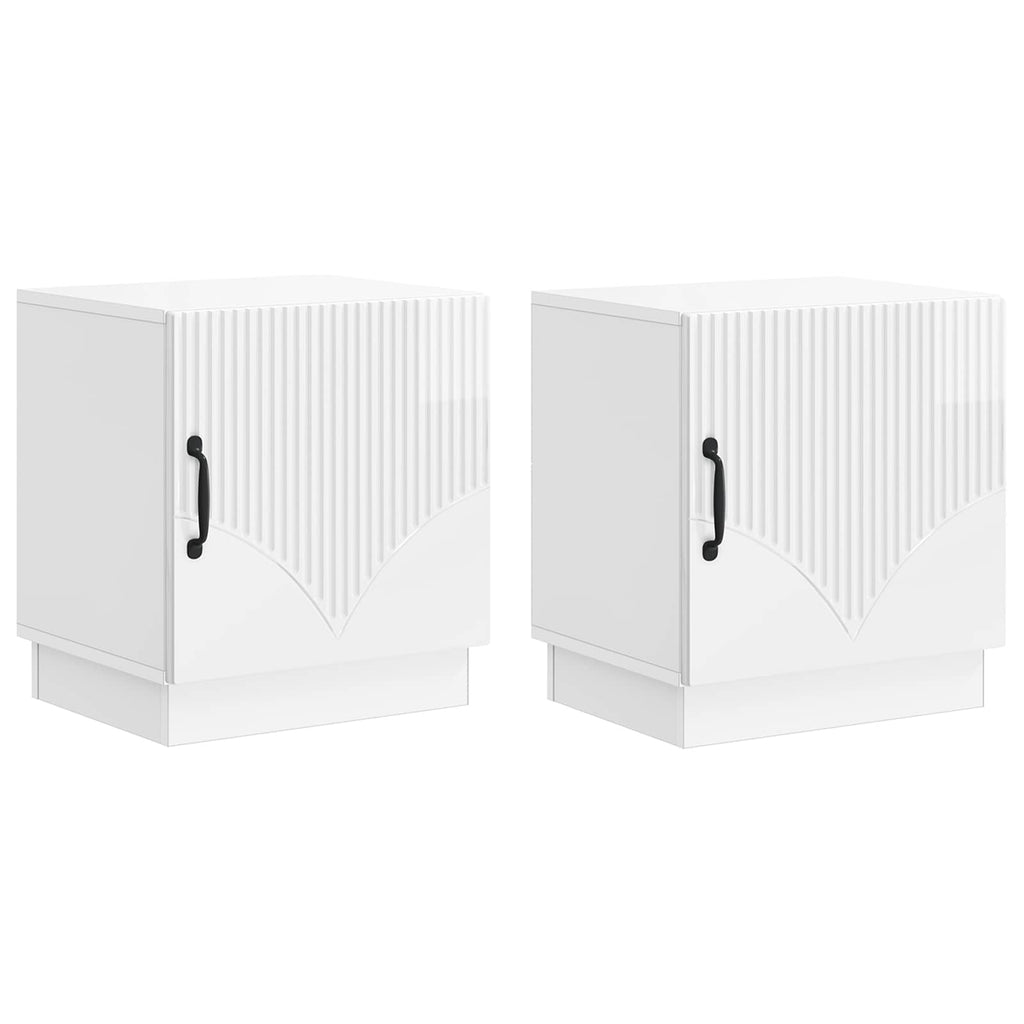 Comodino 2 pcs Bianco Lucido 43 x 34,5 x 47 cm