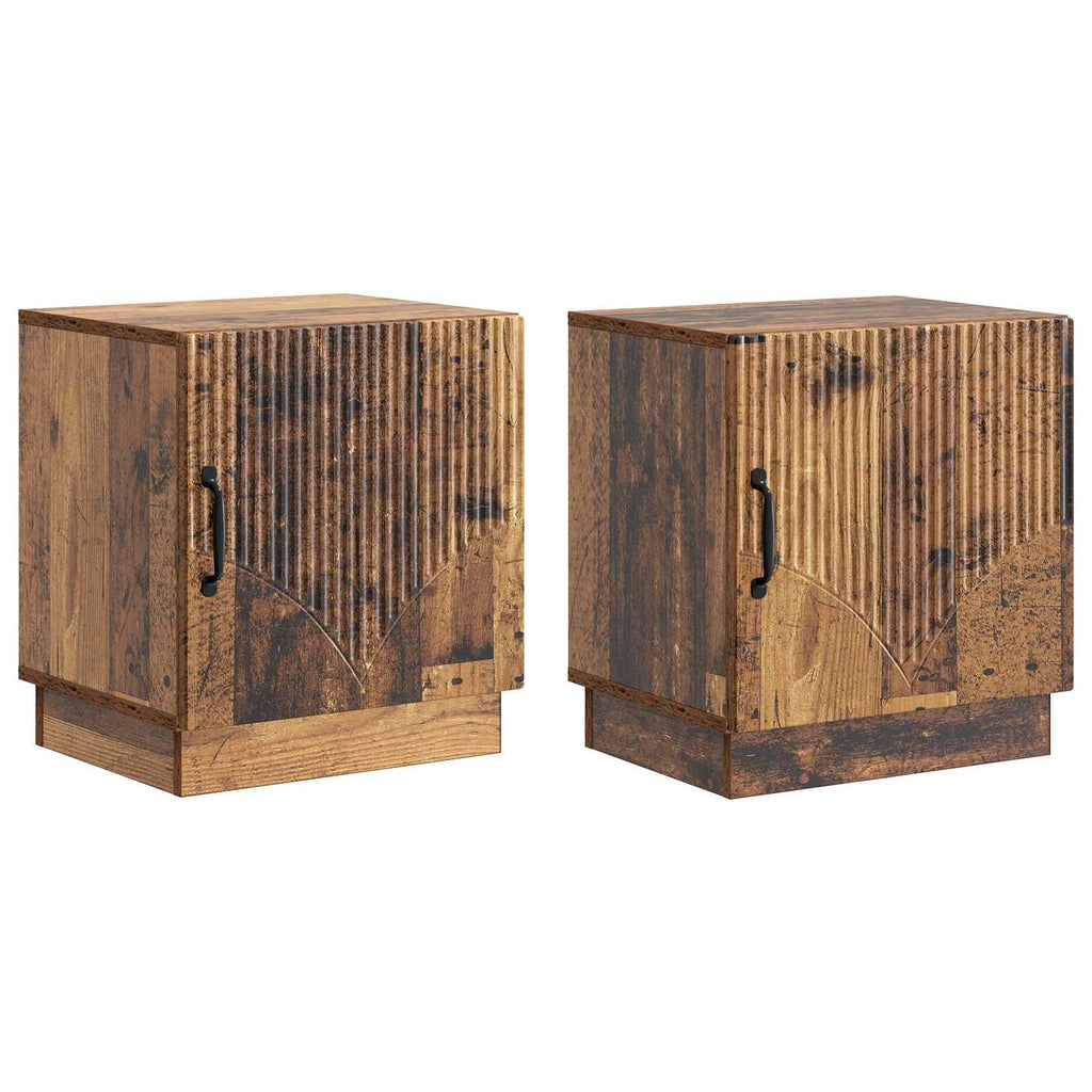 Comodino 2 pcs Legno antico 43 x 34,5 x 47 cm
