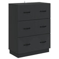 Mobile con Cassetti Nero 66 x 34,5 x 87 cm Legno ingegnerizzato
