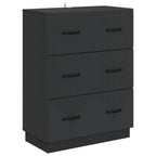 Mobile con Cassetti Nero 66 x 34,5 x 87 cm Legno ingegnerizzato