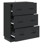 Mobile con Cassetti Nero 66 x 34,5 x 87 cm Legno ingegnerizzato