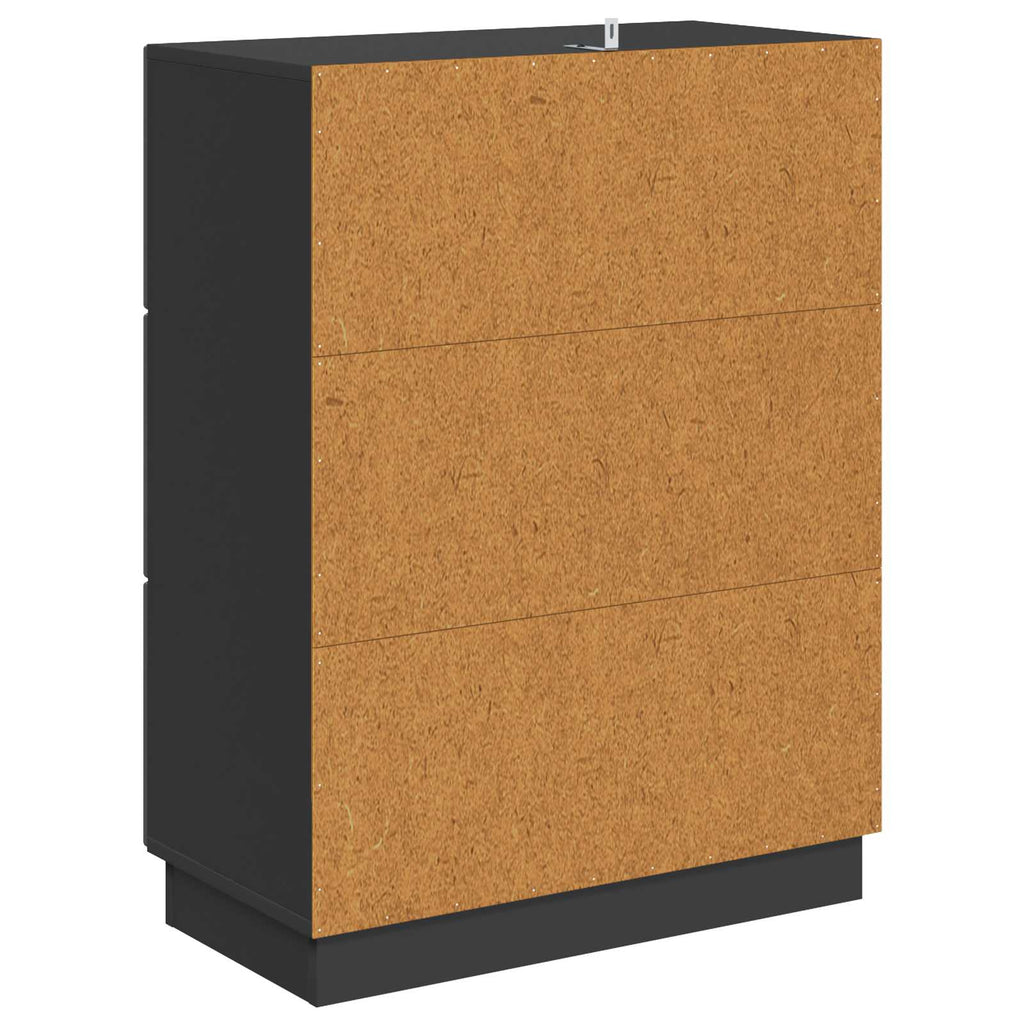 Mobile con Cassetti Nero 66 x 34,5 x 87 cm Legno ingegnerizzato