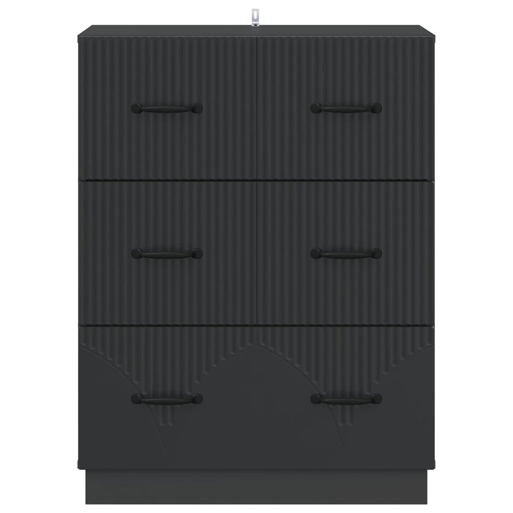 Mobile con Cassetti Nero 66 x 34,5 x 87 cm Legno ingegnerizzato