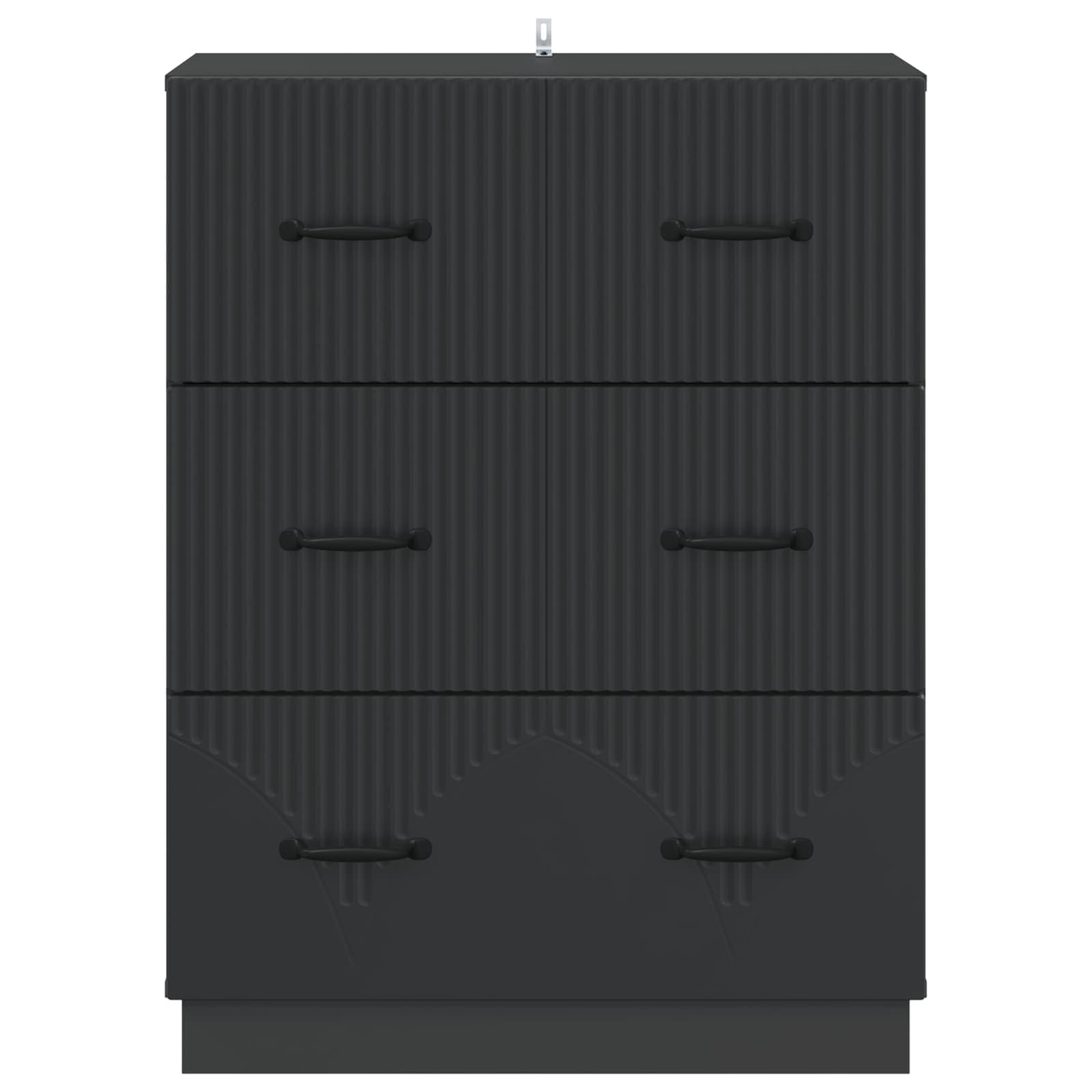 Mobile con Cassetti Nero 66 x 34,5 x 87 cm Legno ingegnerizzato
