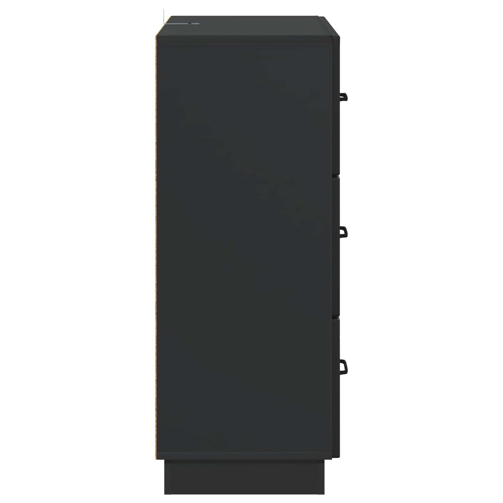 Mobile con Cassetti Nero 66 x 34,5 x 87 cm Legno ingegnerizzato