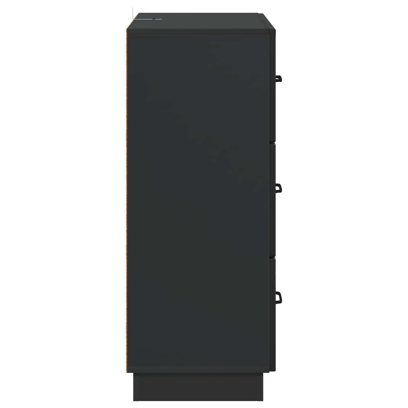 Mobile con Cassetti Nero 66 x 34,5 x 87 cm Legno ingegnerizzato