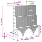Mobile con Cassetti Nero 66 x 34,5 x 87 cm Legno ingegnerizzato