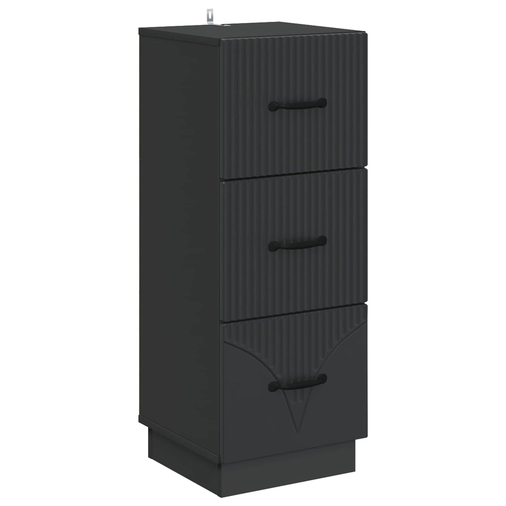 Mobile con Cassetti Nero 33 x 34,5 x 87 cm Legno ingegnerizzato