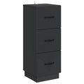 Mobile con Cassetti Nero 33 x 34,5 x 87 cm Legno ingegnerizzato