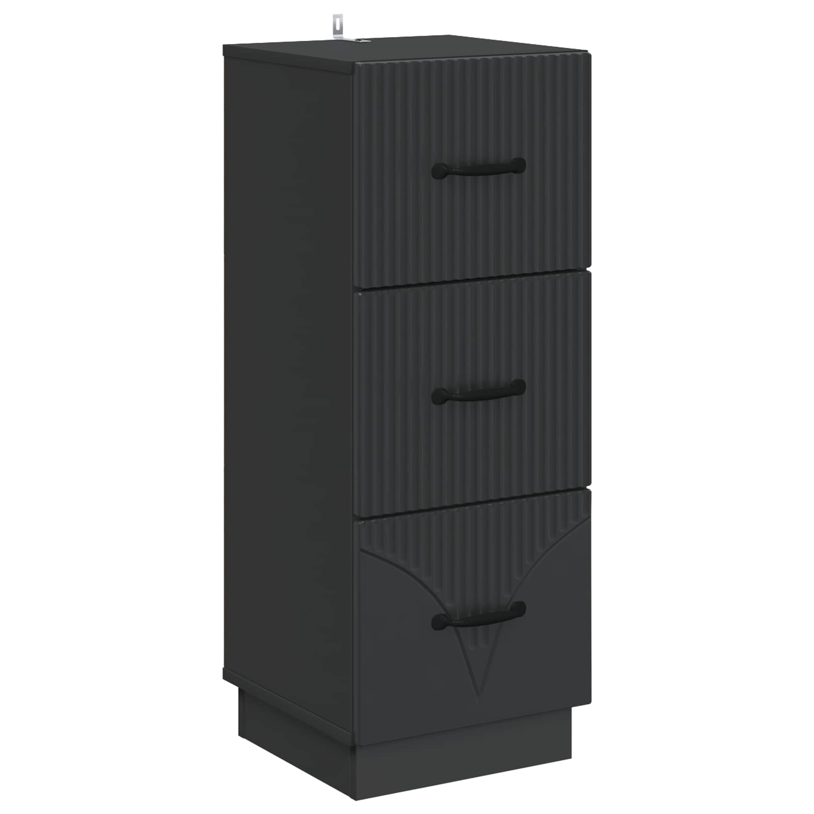 Mobile con Cassetti Nero 33 x 34,5 x 87 cm Legno ingegnerizzato