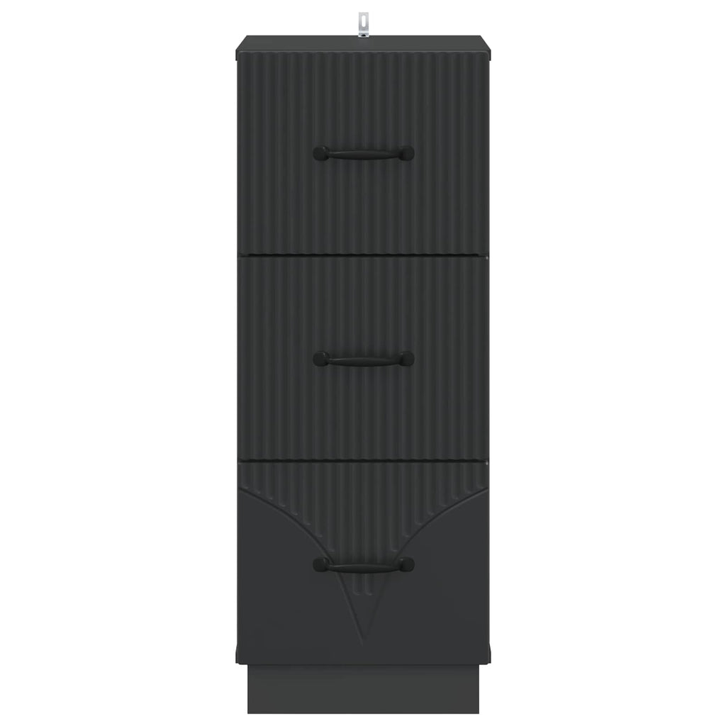 Mobile con Cassetti Nero 33 x 34,5 x 87 cm Legno ingegnerizzato
