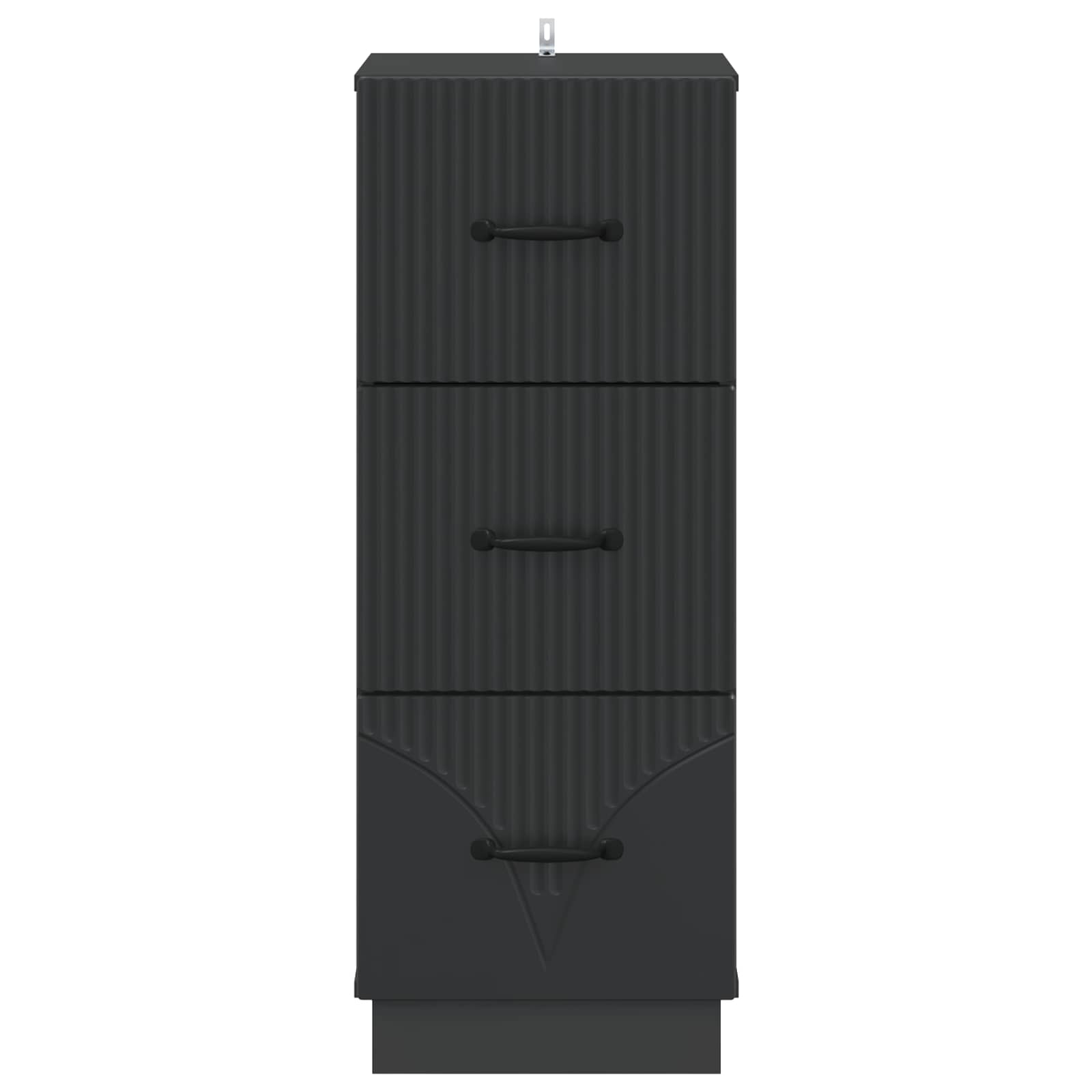 Mobile con Cassetti Nero 33 x 34,5 x 87 cm Legno ingegnerizzato