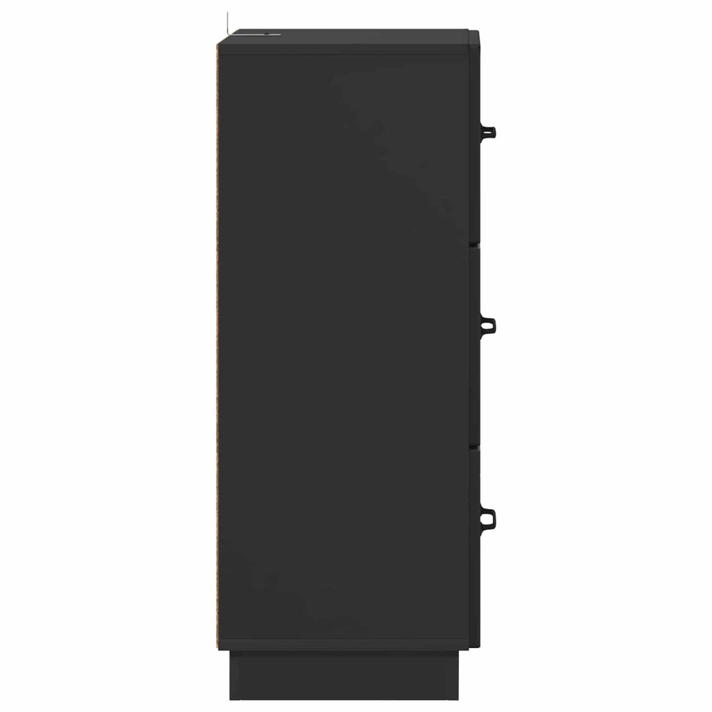 Mobile con Cassetti Nero 33 x 34,5 x 87 cm Legno ingegnerizzato
