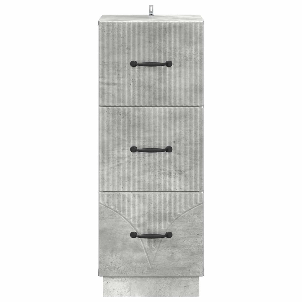 Mobile con Cassetti Grigio Cemento 33 x 34,5 x 87 cm