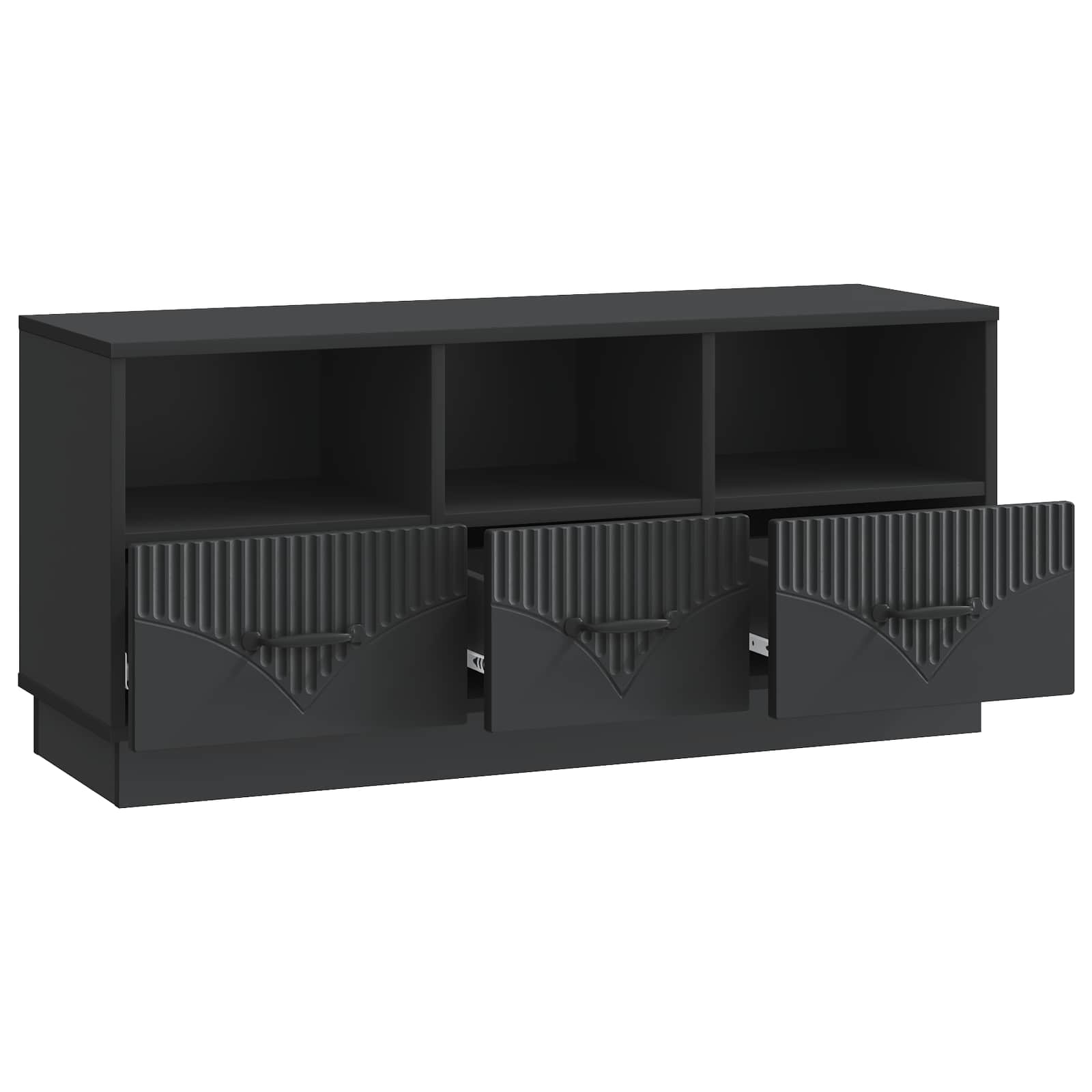 Mobile TV Nero 102 x 34,5 x 47 cm Legno ingegnerizzato
