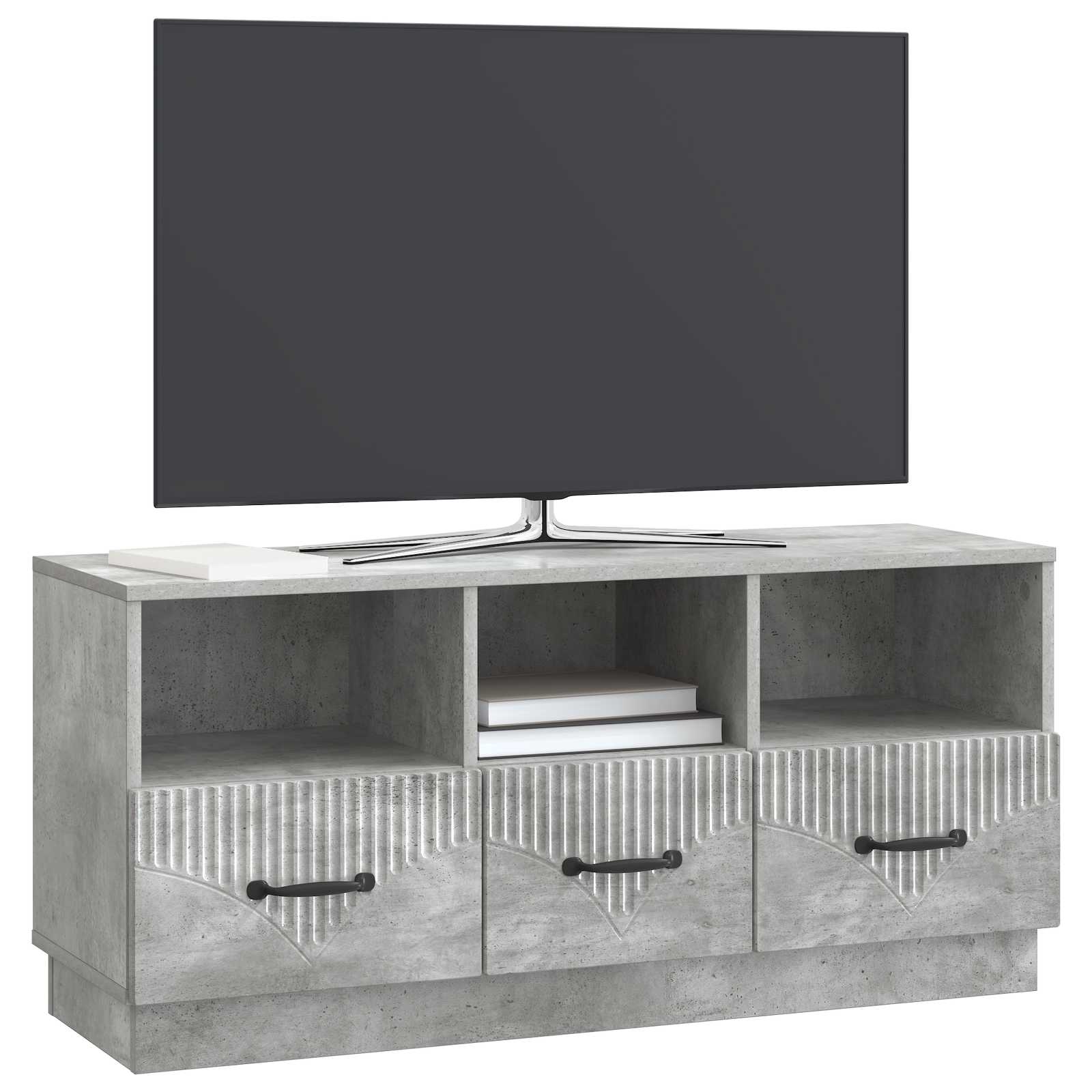 Mobile TV con cassetto Grigio Cemento 102 x 34,5 x 47 cm