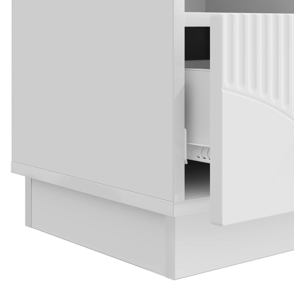 Mobile TV Bianco Lucido 102 x 34,5 x 47 cm Legno ingegnerizzato
