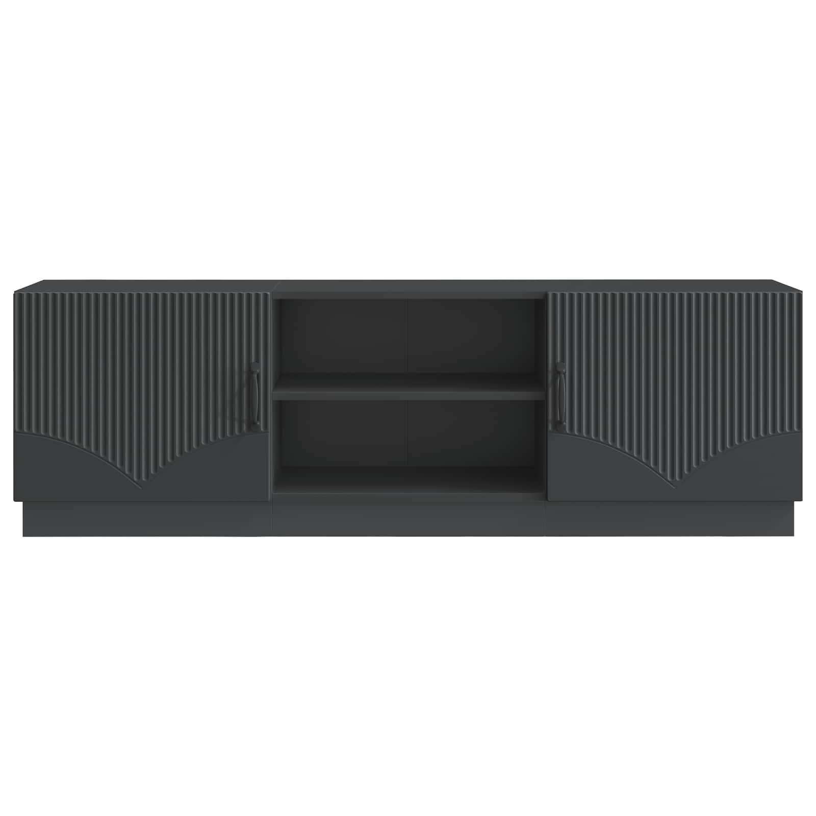 Mobile TV Nero 150 x 31 x 47 cm Legno ingegnerizzato