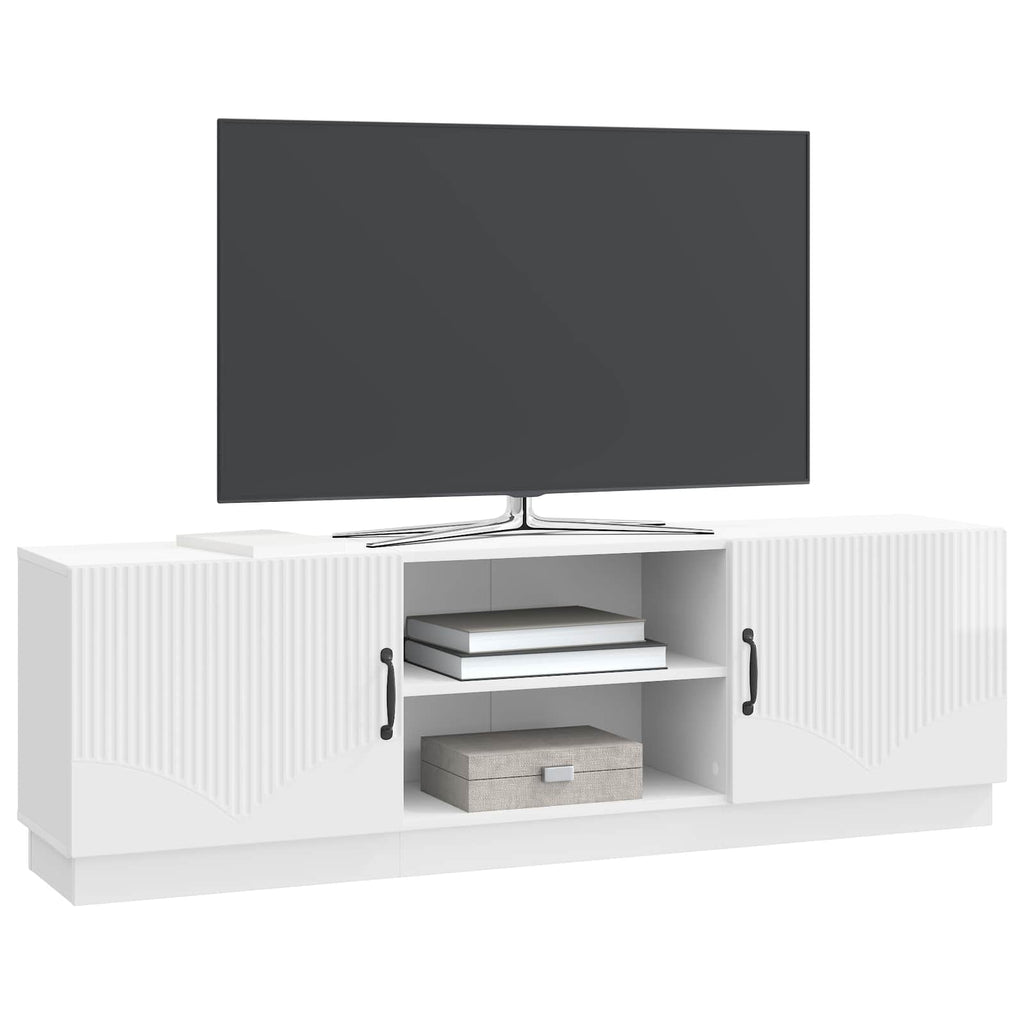 Mobile TV Bianco Lucido 150 x 31 x 47 cm Legno ingegnerizzato