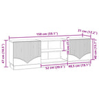 Mobile TV Bianco Lucido 150 x 31 x 47 cm Legno ingegnerizzato