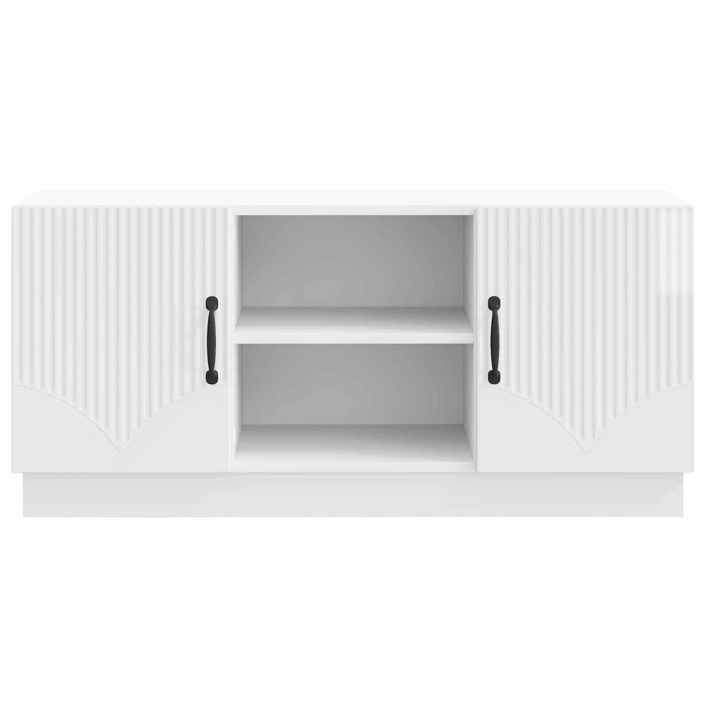 Mobile TV Bianco Lucido 102 x 34,5 x 47 cm Legno ingegnerizzato