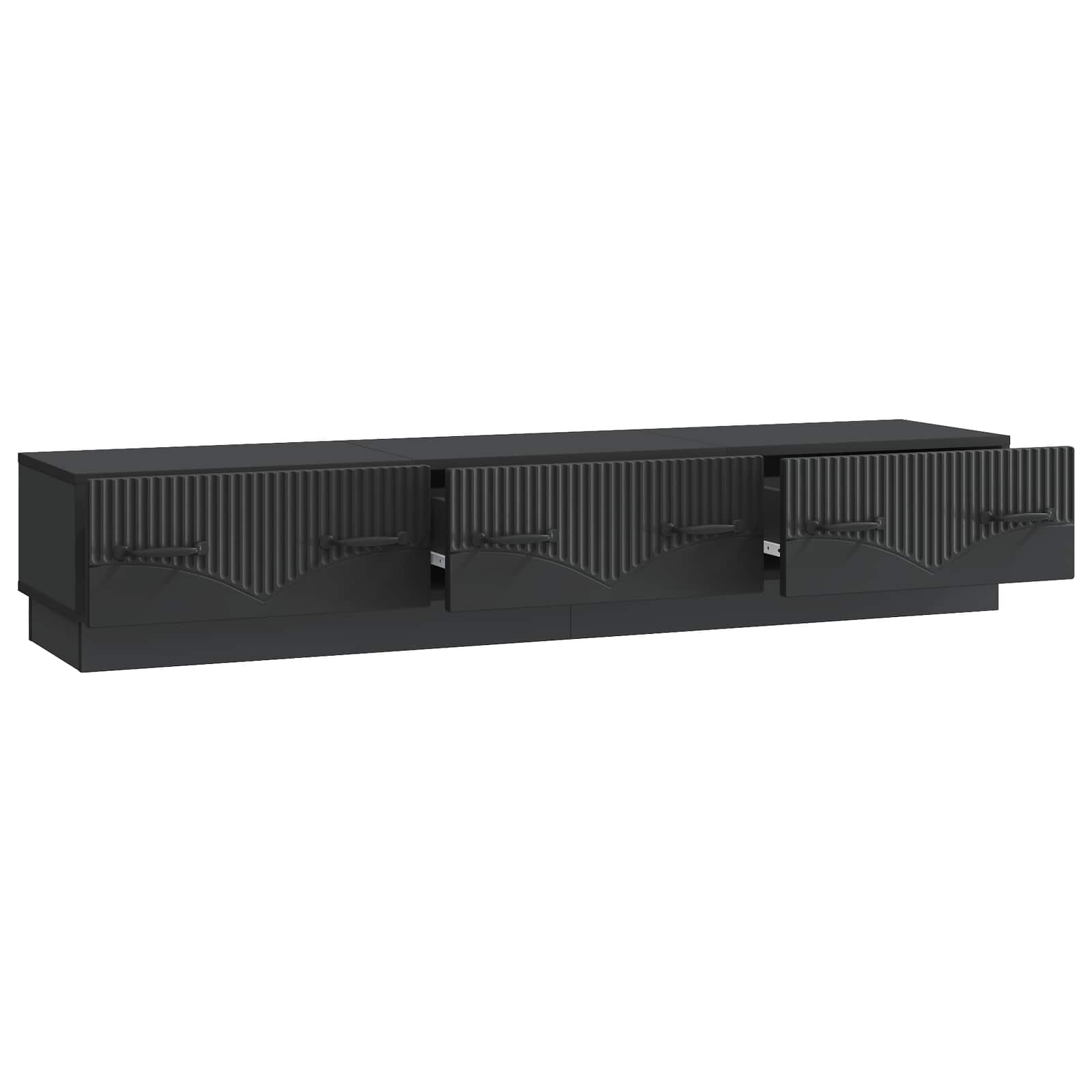 Mobile TV Nero 147 x 34,5 x 27 cm Legno ingegnerizzato