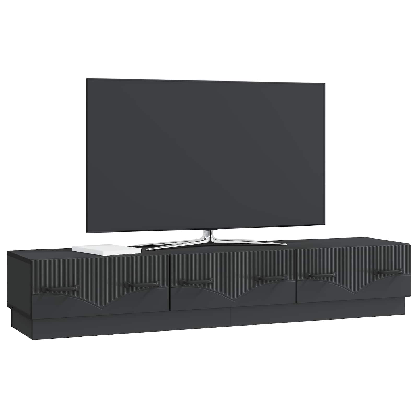 Mobile TV Nero 147 x 34,5 x 27 cm Legno ingegnerizzato