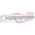 Mobile TV Nero 147 x 34,5 x 27 cm Legno ingegnerizzato