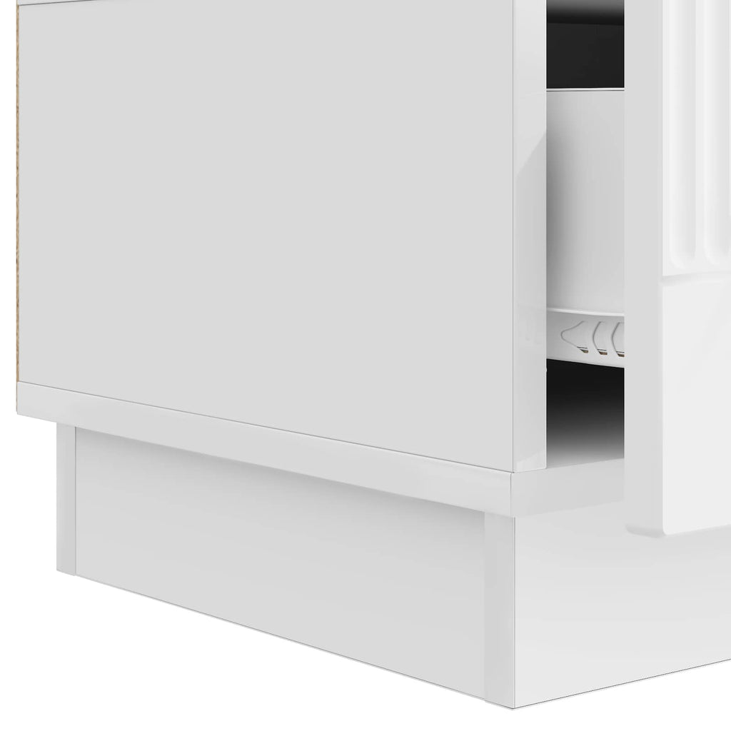 Mobile TV Bianco Lucido 147 x 34,5 x 27 cm Legno ingegnerizzato