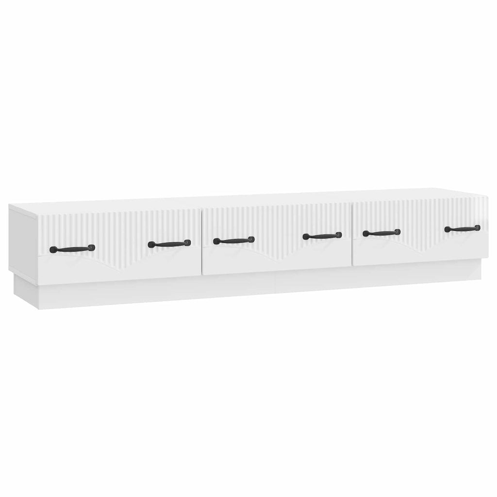 Mobile TV Bianco Lucido 147 x 34,5 x 27 cm Legno ingegnerizzato