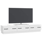 Mobile TV Bianco Lucido 147 x 34,5 x 27 cm Legno ingegnerizzato