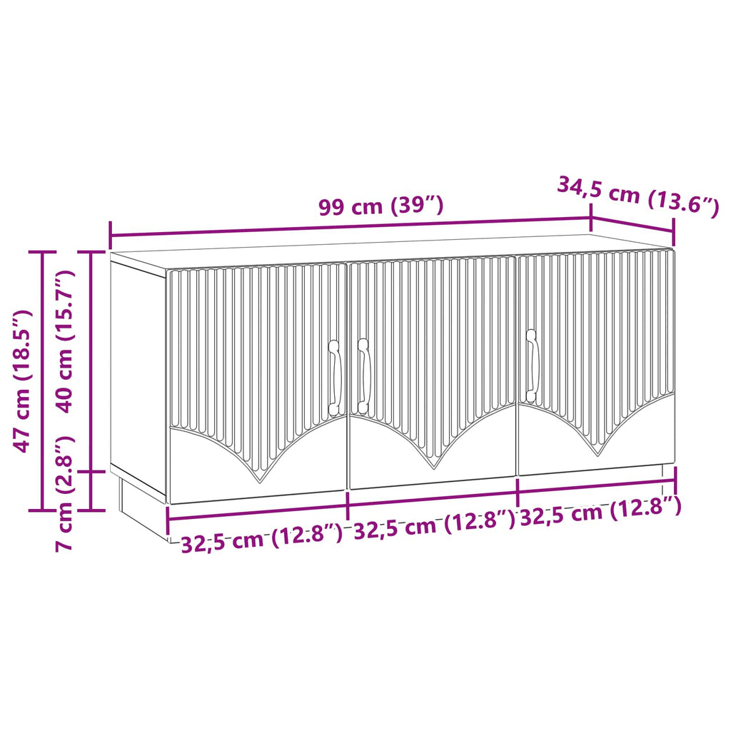 Mobile TV Nero 99 x 34,5 x 47 cm Legno ingegnerizzato