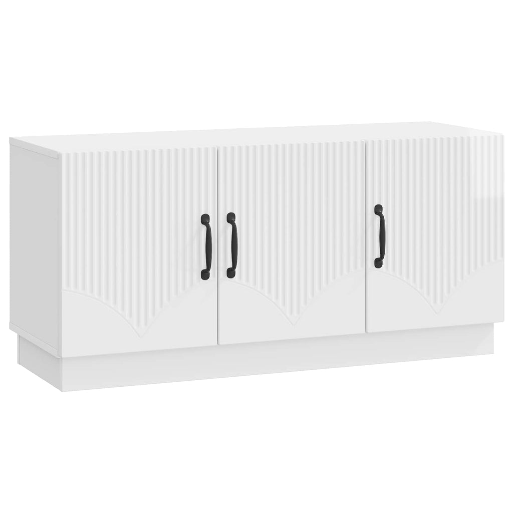 Mobile TV Bianco Lucido 99 x 34,5 x 47 cm Legno ingegnerizzato