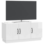 Mobile TV Bianco Lucido 99 x 34,5 x 47 cm Legno ingegnerizzato