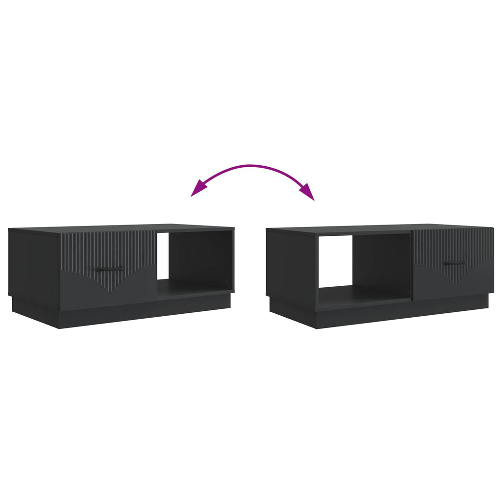 Tavolino da salotto Nero 90 x 50 x 37 cm Legno ingegnerizzato