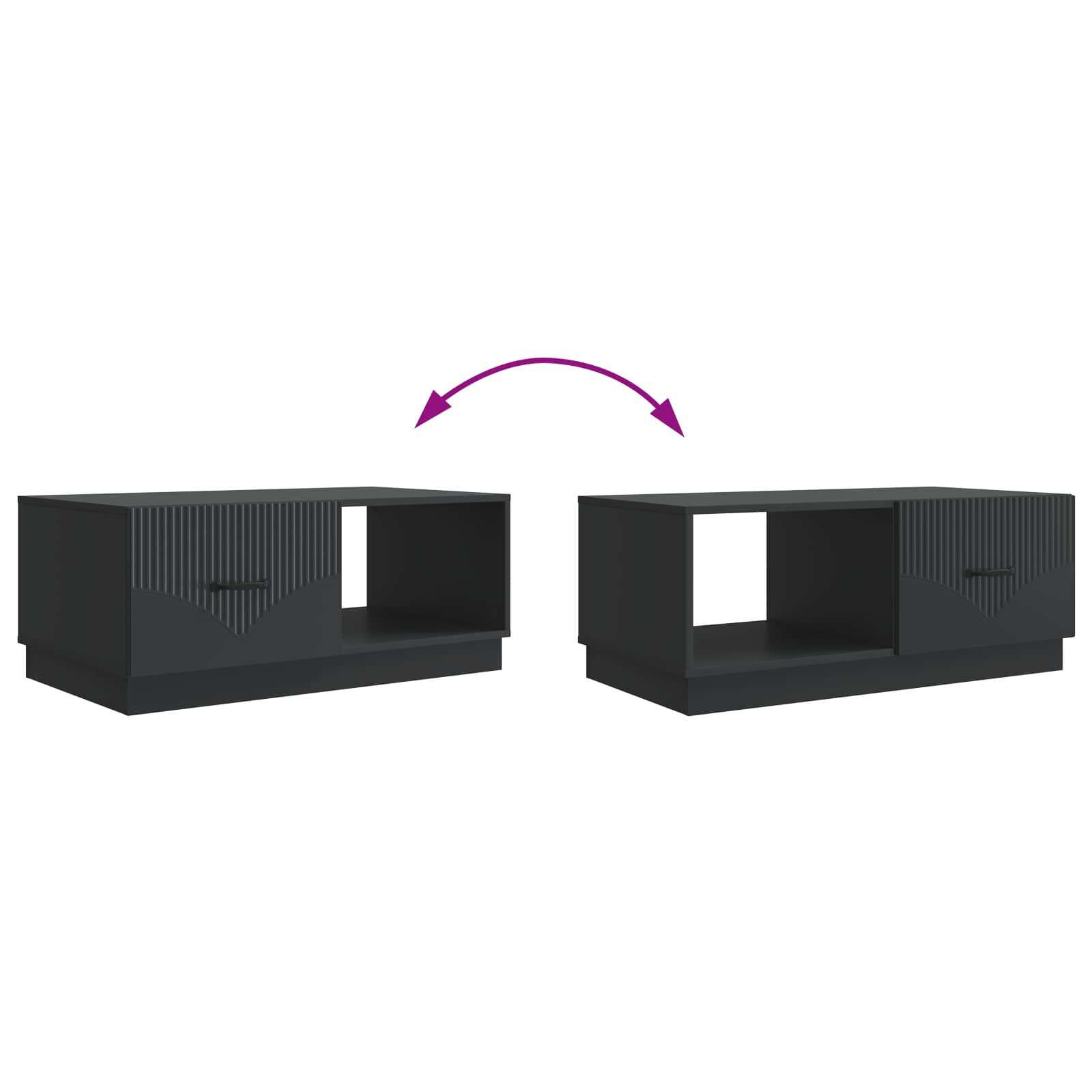 Tavolino da salotto Nero 90 x 50 x 37 cm Legno ingegnerizzato