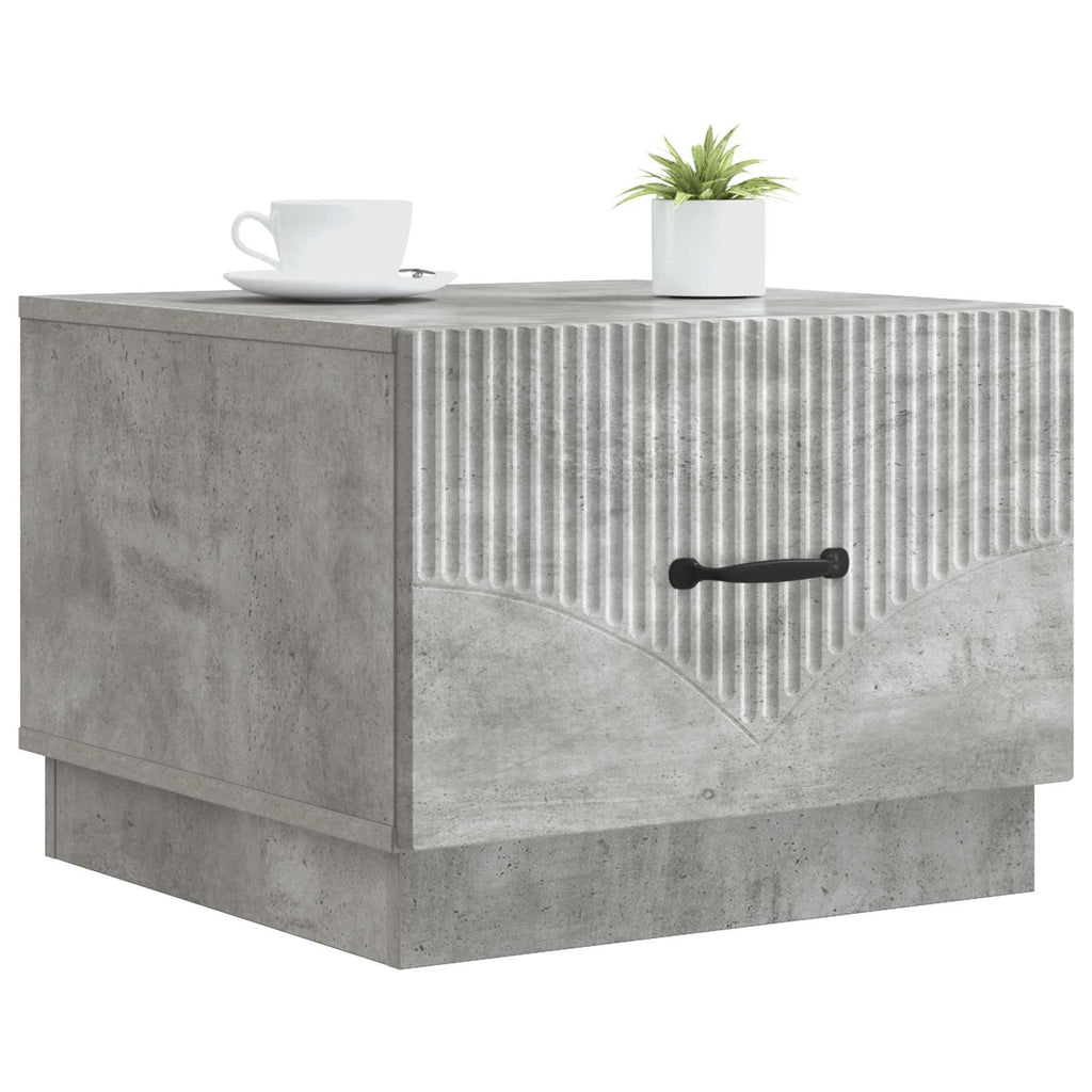 Tavolino da salotto con cassetto Grigio Cemento 49 x 50 x 37 cm