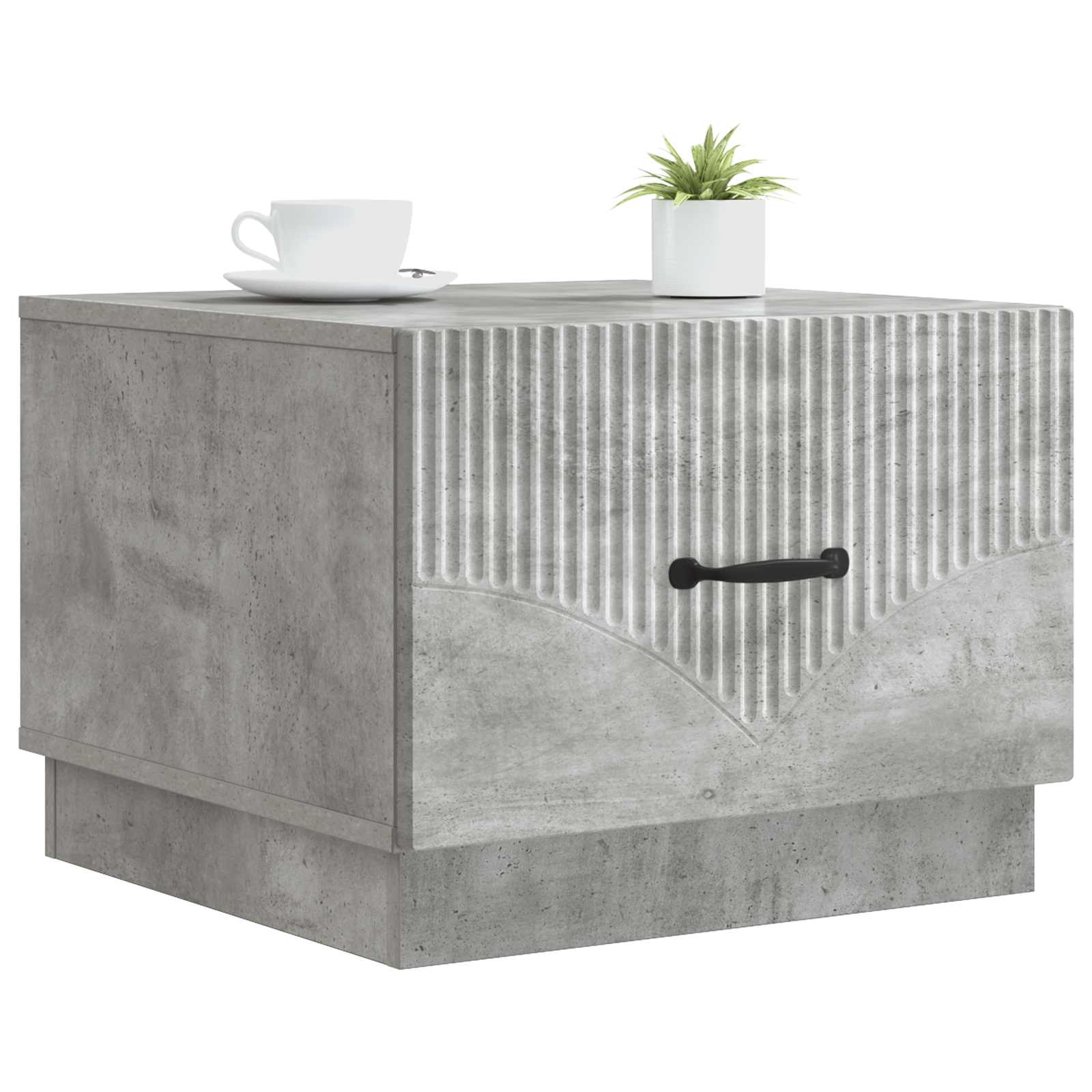 Tavolino da salotto con cassetto Grigio Cemento 49 x 50 x 37 cm