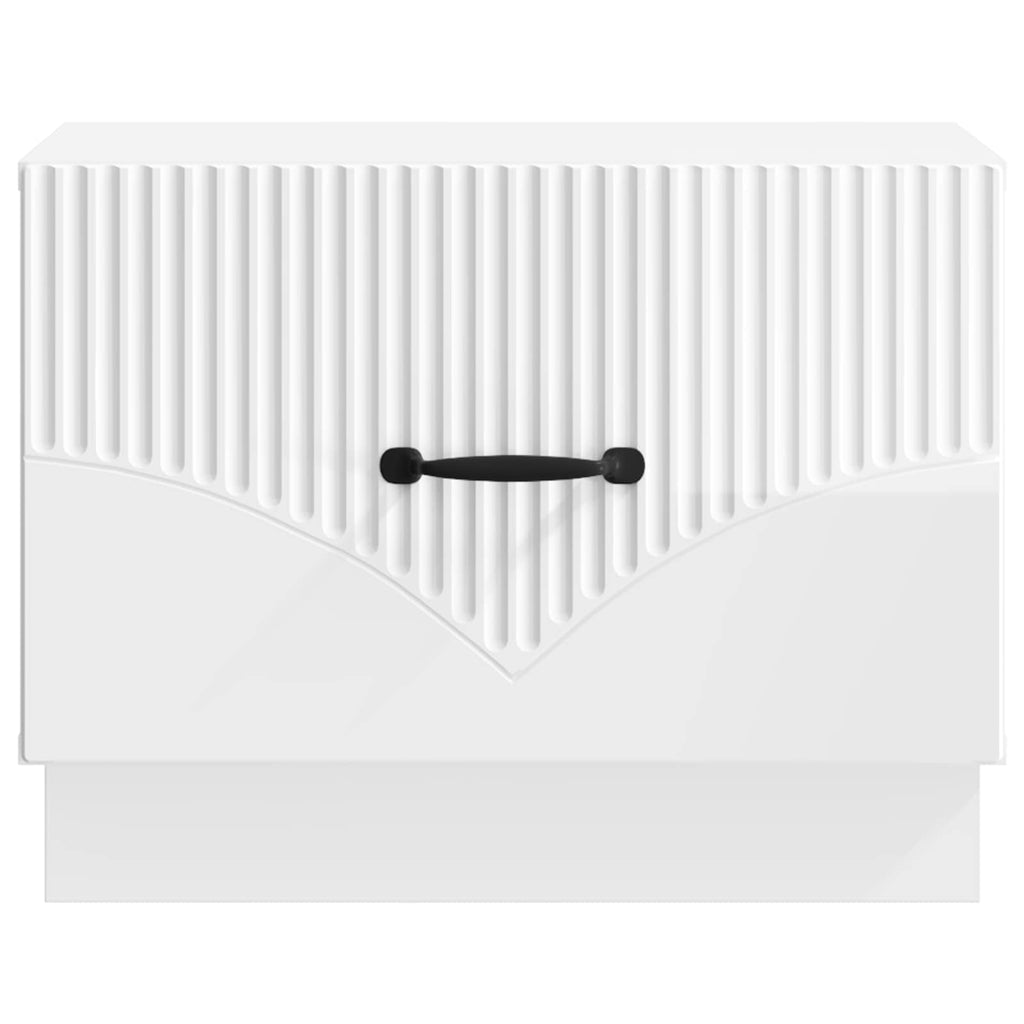 Tavolino da salotto con cassetto Bianco Lucido 49 x 50 x 37 cm