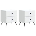 Armadio da Notte con cassetto 2 pcs Bianco 43 x 34,5 x 47,5 cm