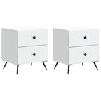Armadio da Notte con cassetto 2 pcs Bianco 43 x 34,5 x 47,5 cm