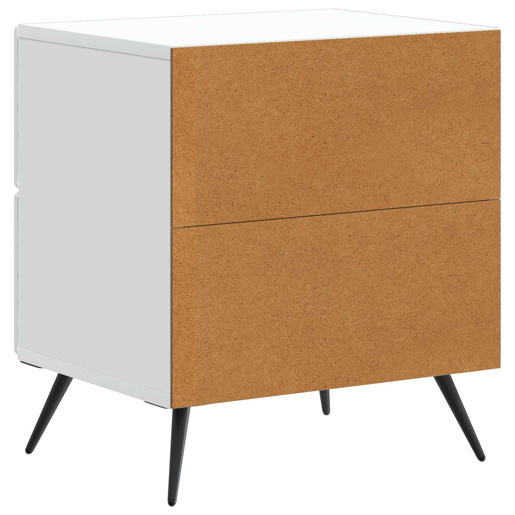 Armadio da Notte con cassetto 2 pcs Bianco 43 x 34,5 x 47,5 cm