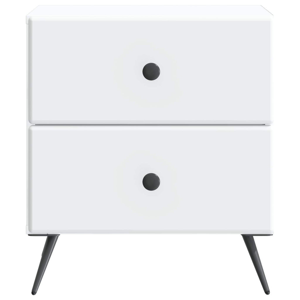 Armadio da Notte con cassetto 2 pcs Bianco 43 x 34,5 x 47,5 cm