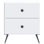 Armadio da Notte con cassetto 2 pcs Bianco 43 x 34,5 x 47,5 cm