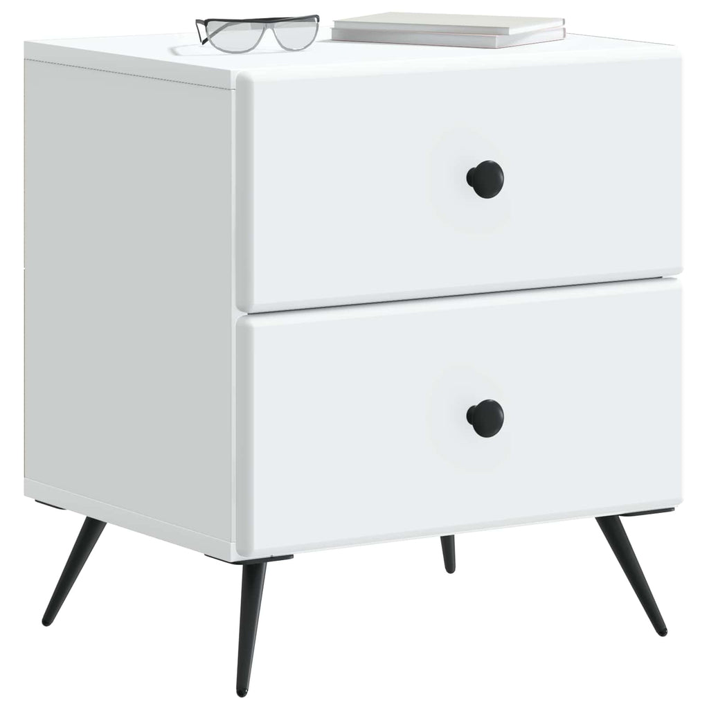Armadio da Notte con cassetto 2 pcs Bianco 43 x 34,5 x 47,5 cm